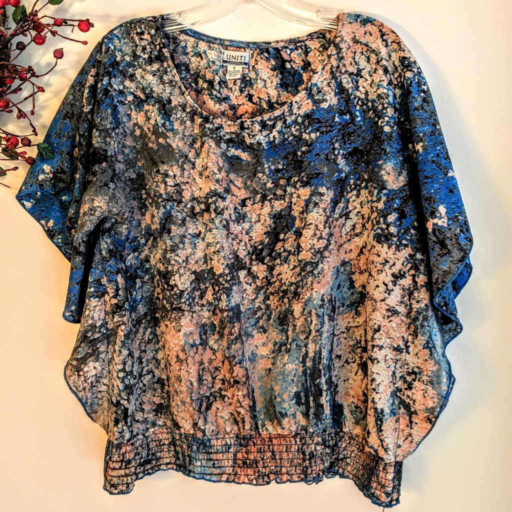 Uniti Abstract Marble Print Dolman Top Small